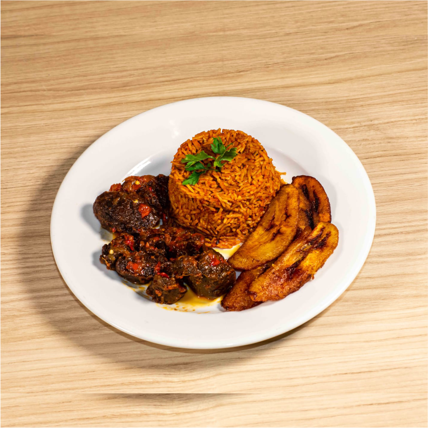 Jollof Rice+Dodo+Asun