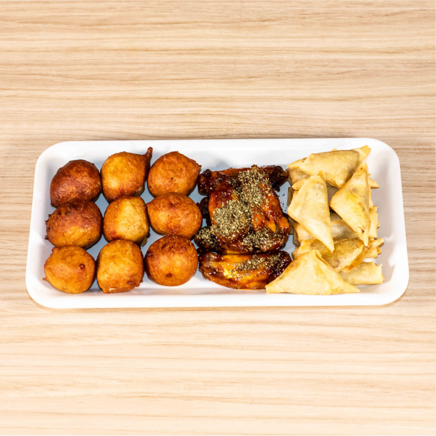 Puff puff+fish+Samosa